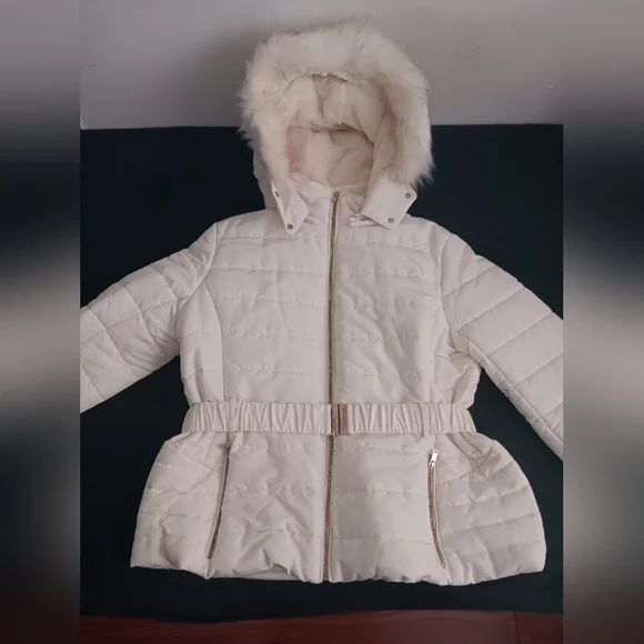 UNUSED New York & Company Fleece Inside Detachable Hood & Fur Winter Coat 2XL - Picture 3 of 14